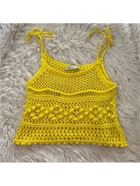 ⭐️3/$30⭐️ (bundle deal) Zara Yellow Crochet Tank Top